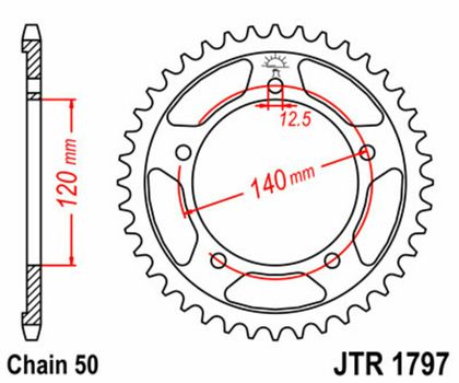 JT. Standard Stål - 530 41 tænder Bagtandhjul
