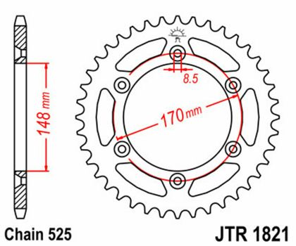 Coroa JT. Aço Standard - 525 47 dentes