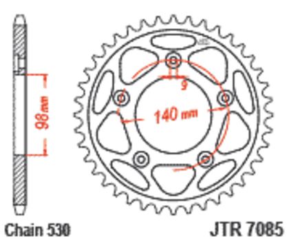 Couronne JT. acier standard - 530 48 dents Ref : JTC01957A / 1152747001 