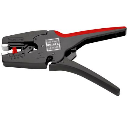 Knipex PRO MULTISTRIP AUTOMATISCH 190mm DRAADAFSCHILDEREN 0,3 TOT 10mm SNEDEN TOT 10mm 12 42 195 MADE IN GERMANY Striptang Universeel