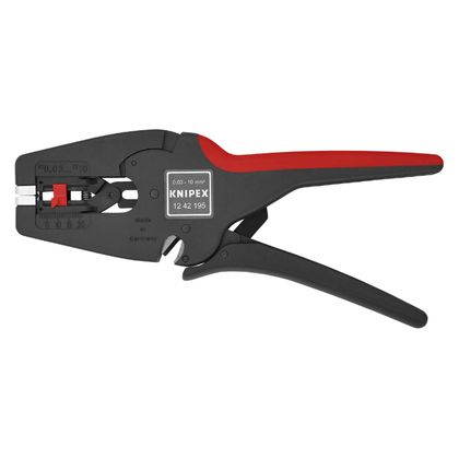 Knipex PRO MULTISTRIP AUTOMATISCH 190mm DRAADAFSCHILDEREN 0,3 TOT 10mm SNEDEN TOT 10mm 12 42 195 MADE IN GERMANY Striptang Universeel