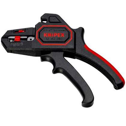 Knipex PRO AUTOMATIK MIT EINSTELLUNG 180mm ABISOLIERUNG KABEL 0,2 6mm SCHNEIDEN BIS ZU 2.5mm 12 62 180 MADE IN GERMANY Abisolierzange Universell Ref : KNI00010A / 211427 