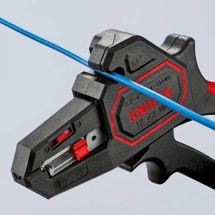 Knipex PRO AUTOMATIK MIT EINSTELLUNG 180mm ABISOLIERUNG KABEL 0,2 6mm SCHNEIDEN BIS ZU 2.5mm 12 62 180 MADE IN GERMANY Abisolierzange Universell