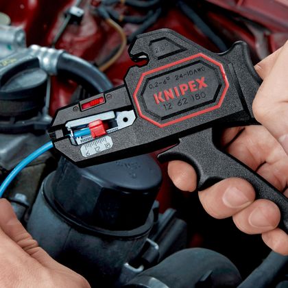 Knipex PRO AUTOMATIK MIT EINSTELLUNG 180mm ABISOLIERUNG KABEL 0,2 6mm SCHNEIDEN BIS ZU 2.5mm 12 62 180 MADE IN GERMANY Abisolierzange Universell