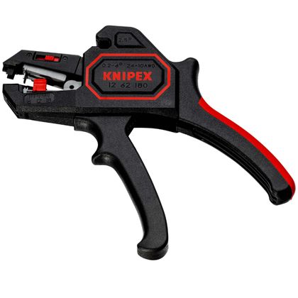 Knipex PRO AUTOMATIK MIT EINSTELLUNG 180mm ABISOLIERUNG KABEL 0,2 6mm SCHNEIDEN BIS ZU 2.5mm 12 62 180 MADE IN GERMANY Abisolierzange Universell