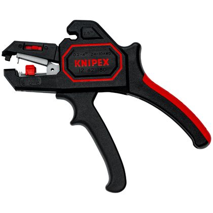 Knipex PRO AUTOMATIK MIT EINSTELLUNG 180mm ABISOLIERUNG KABEL 0,2 6mm SCHNEIDEN BIS ZU 2.5mm 12 62 180 MADE IN GERMANY Abisolierzange Universell