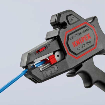 Knipex PRO AUTOMATIK MIT EINSTELLUNG 180mm ABISOLIERUNG KABEL 0,2 6mm SCHNEIDEN BIS ZU 2.5mm 12 62 180 MADE IN GERMANY Abisolierzange Universell