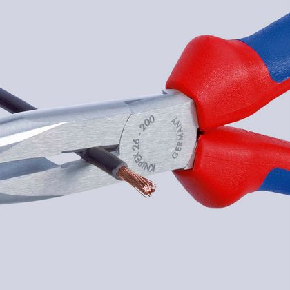 Pince à bec Knipex FIN COUDEE PRO DEMI RONDE 200mm CHROME POIGNEE ERGONOMIQUE 26 25 200 MADE IN GERMANY Universel