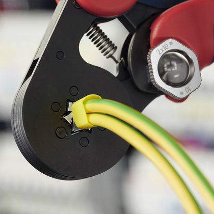 Pince à sertir Knipex PRO AUTO - AJUSTABLE EMBOUT CABLE 180mm POIGNEE ERGONOMIQUE 97 53 14 MADE IN GERMANY Universel