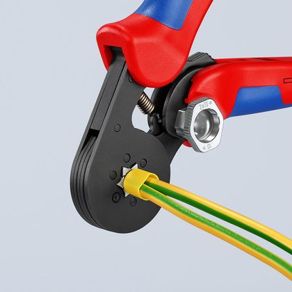 Pince à sertir Knipex PRO AUTO - AJUSTABLE EMBOUT CABLE 180mm POIGNEE ERGONOMIQUE 97 53 14 MADE IN GERMANY Universel
