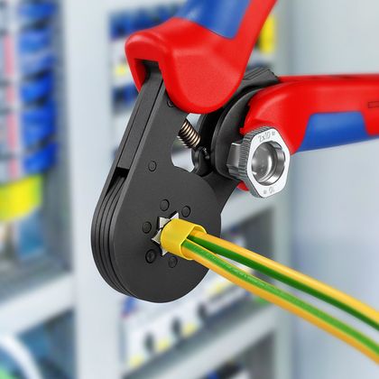 Pince à sertir Knipex PRO AUTO - AJUSTABLE EMBOUT CABLE 180mm POIGNEE ERGONOMIQUE 97 53 14 MADE IN GERMANY Universel