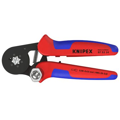 Pince à sertir Knipex PRO AUTO - AJUSTABLE EMBOUT CABLE 180mm POIGNEE ERGONOMIQUE 97 53 14 MADE IN GERMANY Universel