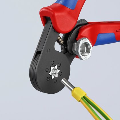 Pince à sertir Knipex PRO AUTO - AJUSTABLE EMBOUT CABLE 180mm POIGNEE ERGONOMIQUE 97 53 14 MADE IN GERMANY Universel