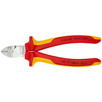 Knipex PRO CUTTER COMPACT 160mm CHROME INSULATED HANDLE VDE CERTIFIED 13 96 200 MADE IN GERMANY Universal Wire stripper
