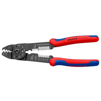 Pince à sertir Knipex UNIVERSELLE PRO COMPACT PRECIFORCE 230mm POIGNEE ERGONOMIQUE COSSES CONNECTEURS NON ISOLES 97 21 215 B MADE IN GERMANY Universel