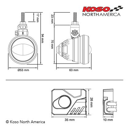 Koso Aurora LED Nebelscheinwerfer-Kit Lichter Universell