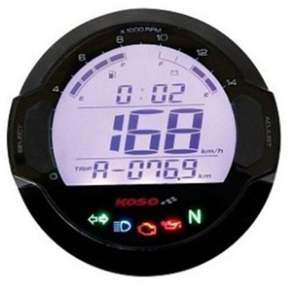Koso D64 DL - 03S Black Speedometer Tachometer Lights Display LCD Universal Temperature indicator Ref : KOS00089A / 1056105 