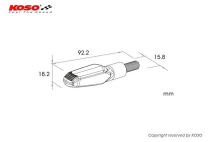 Koso Led GW - 01 Enhed - Sort Universel Blinklys