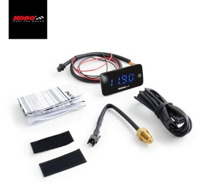 Koso Voltmeter Thermometer Slim Line ny Universel Voltmeter