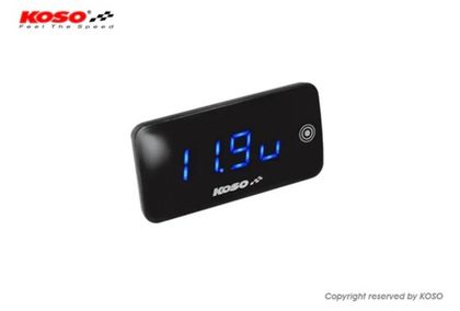 Koso Voltmeter Thermometer Slim Line ny Universel Voltmeter
