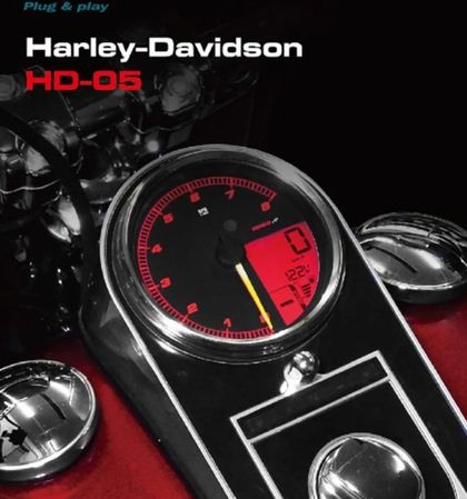 Compteur Koso HD - 05 Harley - Davidson cerclage argent Universel