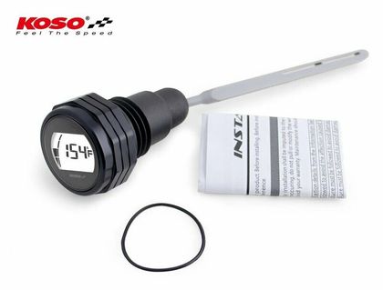 Koso LCD-display - sort kabinet Universel Oliemåler