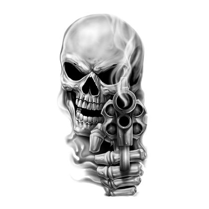 Lethal Threat MINI SKULL GUN 60x80mm Universal Sheet of stickers