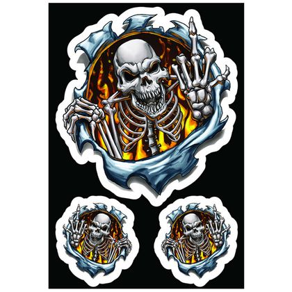 Planche de stickers Lethal Threat FINGER SKULL 75x140mm LT55072 Universel