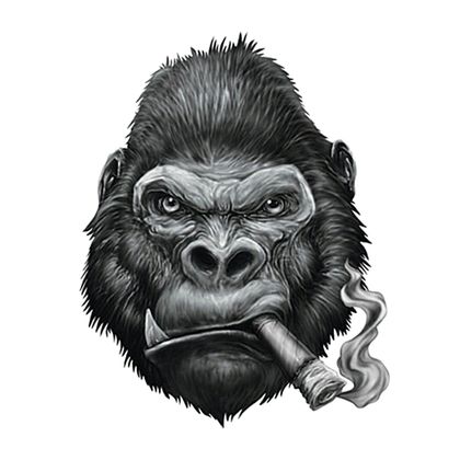 Lethal Threat MINI VILAIN GORILLE CIGARE 60x80mm Stickervel Universeel