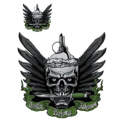 Planche de stickers Lethal Threat MINI DEATH BEFORE DISHONOR 60x80mm Universel