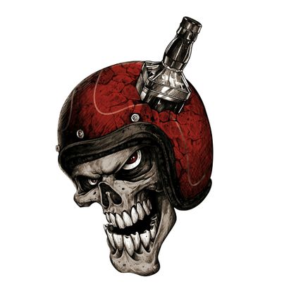 Planche de stickers Lethal Threat MINI WHISKEY BIKER SKULL 60x80mm Universel