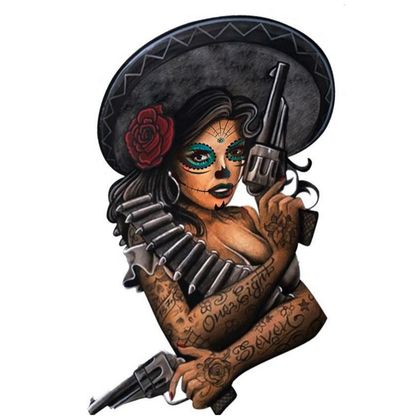 Lethal Threat MINI BANDIDO GIRL 60x80mm Aufkleberbogen Universell