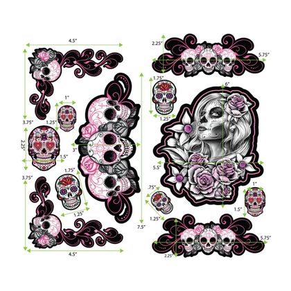 Lethal Threat ZUCKERSCHäDEL SERIE 300x150mm x2 Aufkleberbogen Universell