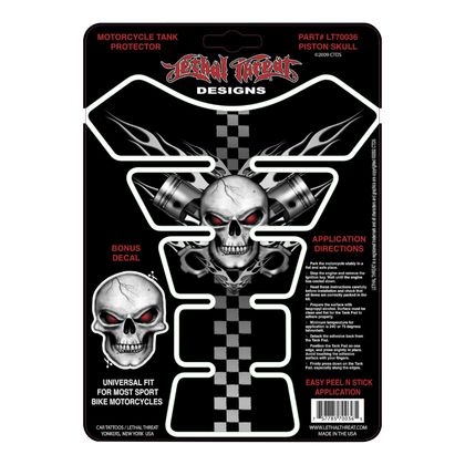 Protège réservoir Lethal Threat PROTECTION MOTO PISTON SKULL 180x220mm LT70036 Universel