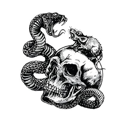 Lethal Threat MINI DODEKOP SLANG RAT 60x80mm Stickervel Universeel