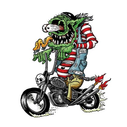 Planche de stickers Lethal Threat MINI HARDCORE BIKER MONSTER 60x80mm Universel