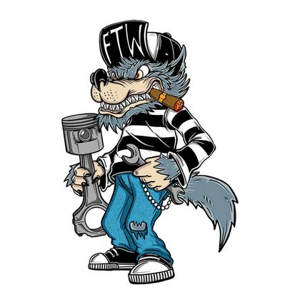 Lethal Threat MINI FTW WOLF 60x80mm Stickervel Universeel