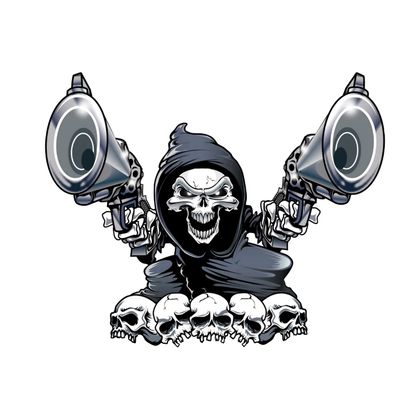 Lethal Threat MINI REAPER GUN 60x80mm Stickervel Universeel