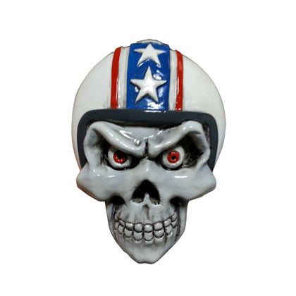 Emblème Lethal Threat 3D SKULL HELMET BLANC Universel