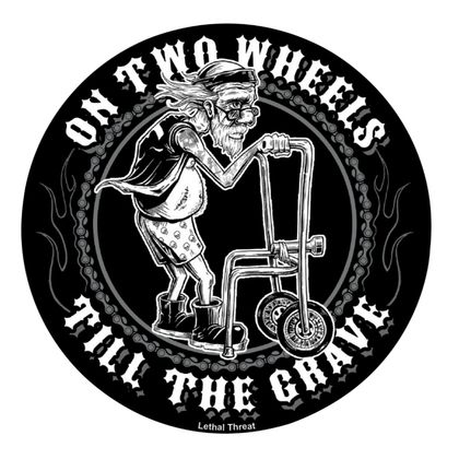 Planche de stickers Lethal Threat MINI ON TWO WHEELS TIL THE GRAVE 60x80mm Universel