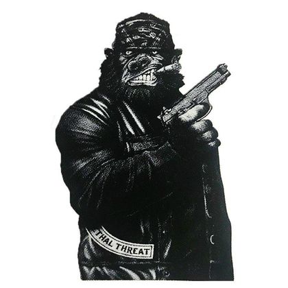 Lethal Threat MINI GORILLA GUN 60x80mm Stickervel Universeel