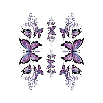 Lethal Threat PURPLE BUTTERFLY RIGHT LEFT 150x200mm Universal Sheet of stickers