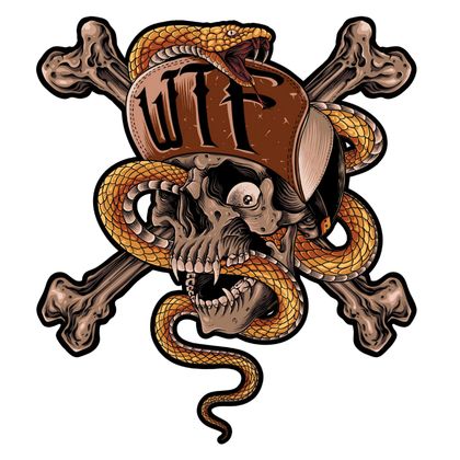 Planche de stickers Lethal Threat WTF SNAKE SKULL 60x80mm Universel
