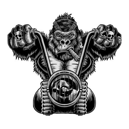 Planche de stickers Lethal Threat MINI GORILLA BIKER 60x80mm Universel