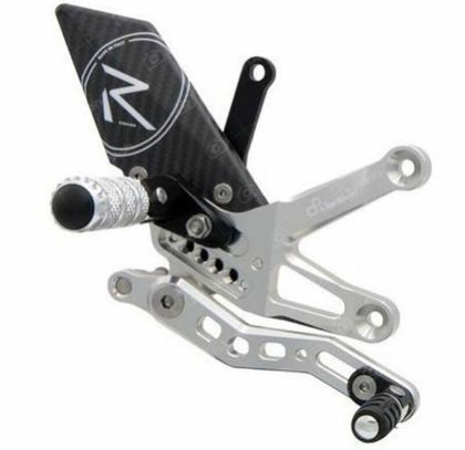 Pedane regolabili LighTech Racing Adjustable/Foldable Rearset Standard & Reverse Shifting Silver