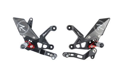 Estriberas LighTech Racing Adjustable/Foldable Rearset Standard & Reverse Shifting Black/Red