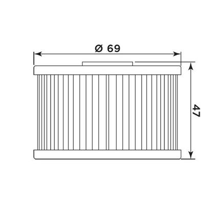 Filtre à huile Meiwa H1018