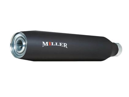 Miller Exhaust Schwarz,Ø38mm Schalldämpfer Universell