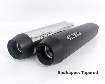 Miller Exhaust Schwarz, Konischer Aufsatz Ø60mm Schalldämpfer Universell