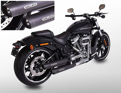Miller Exhaust Schwarz,Polierter SlashCut-Ende Schalldämpfer Ref : MIL00323A / HD-FBY-E4-X11.08 